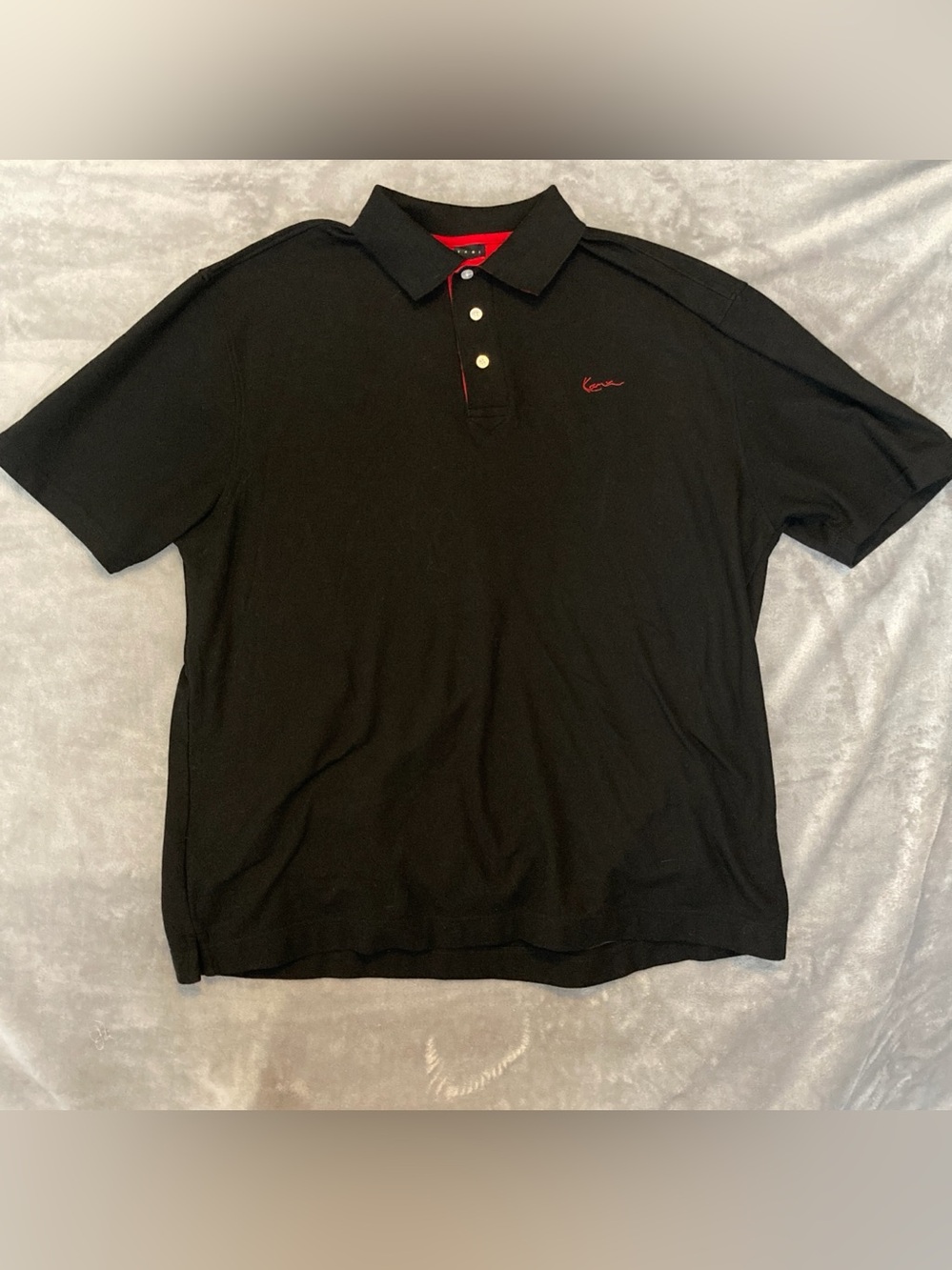 Kani Gold Black Polo Shirt w/Red | Embroidered Signature | Branded Buttons | 2X